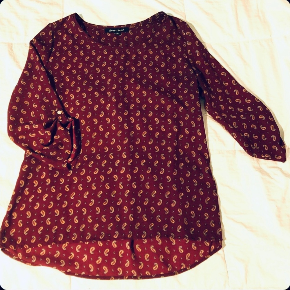 Maroon 3/4 sleeve top